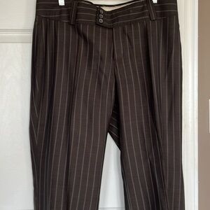 Banana Republic brown pinstripe wide leg pants